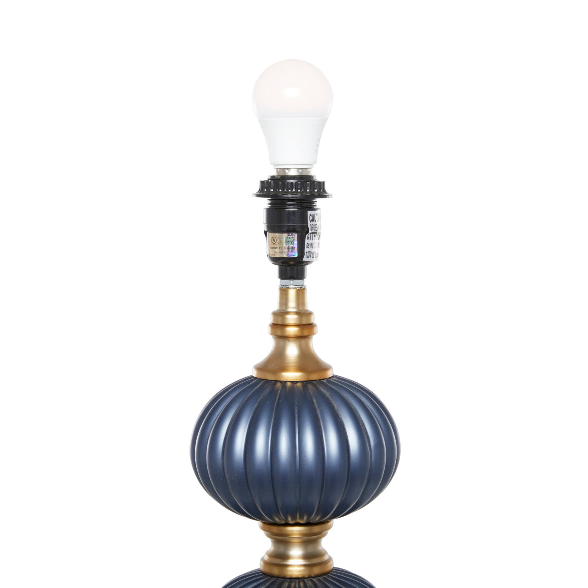 Blue Velvet Transitional Floor Lamp, 69" x 18" x 18"